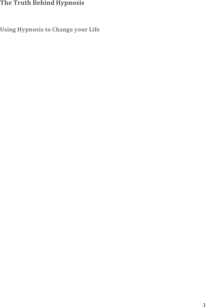 Product picture The Truth Behind Hypnosis