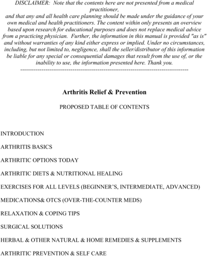 Product picture Arthritis Relief Guide